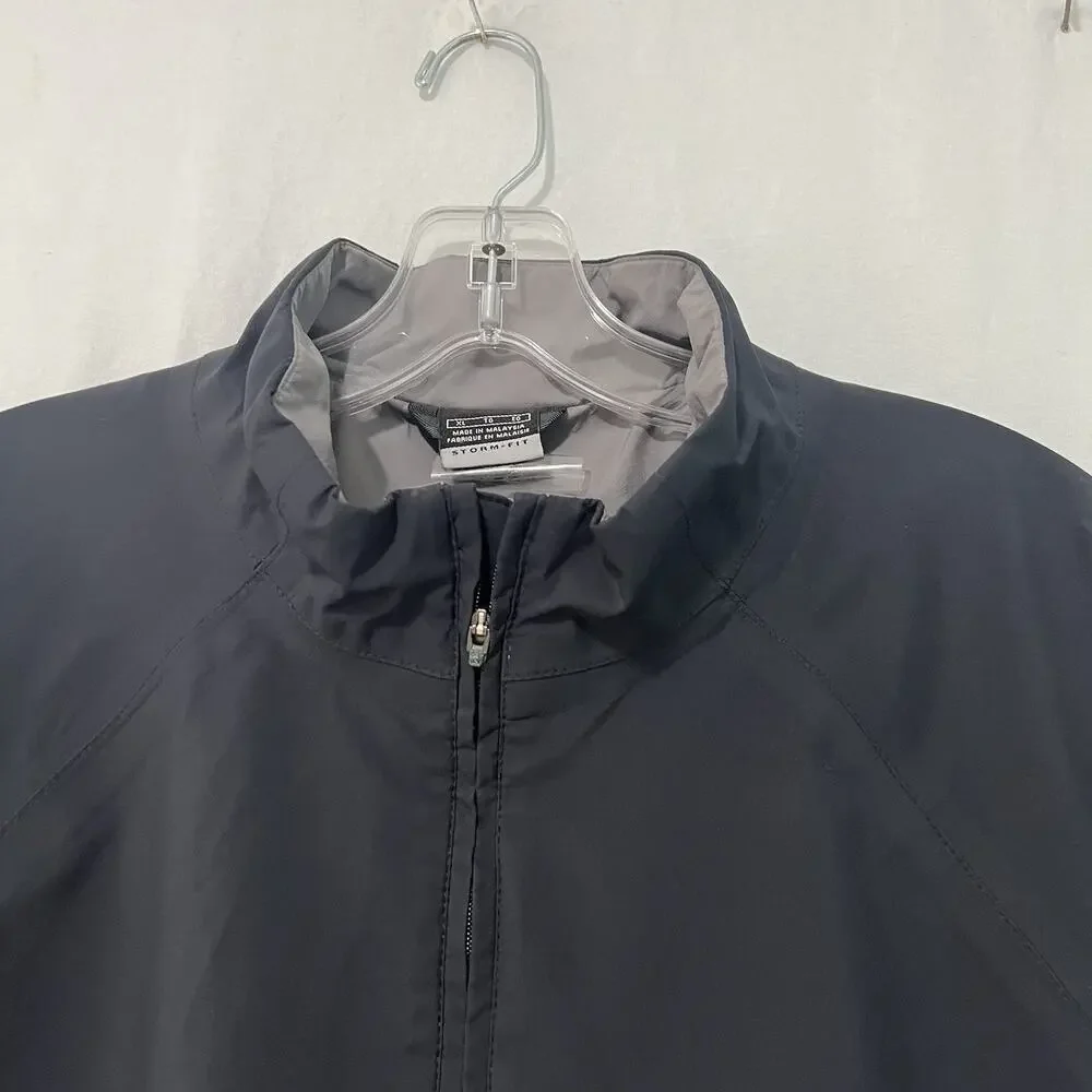 NIKE Golf Storm Fit Windbreaker Jacket XL Short Sleeve 1/2 Zip Pullover Black Gr